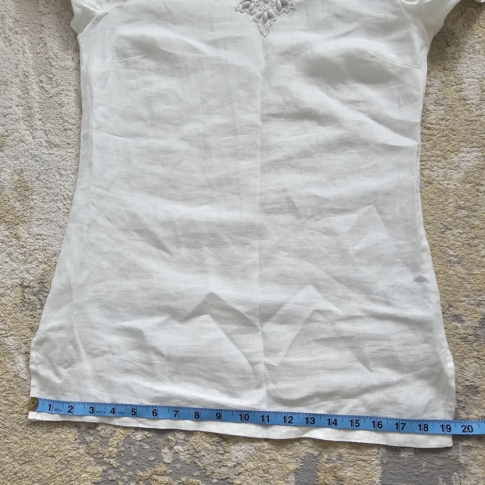 Brooks Brothers Women Linen Tunic White Tunic Top Size XXS - Picture 9 of 11